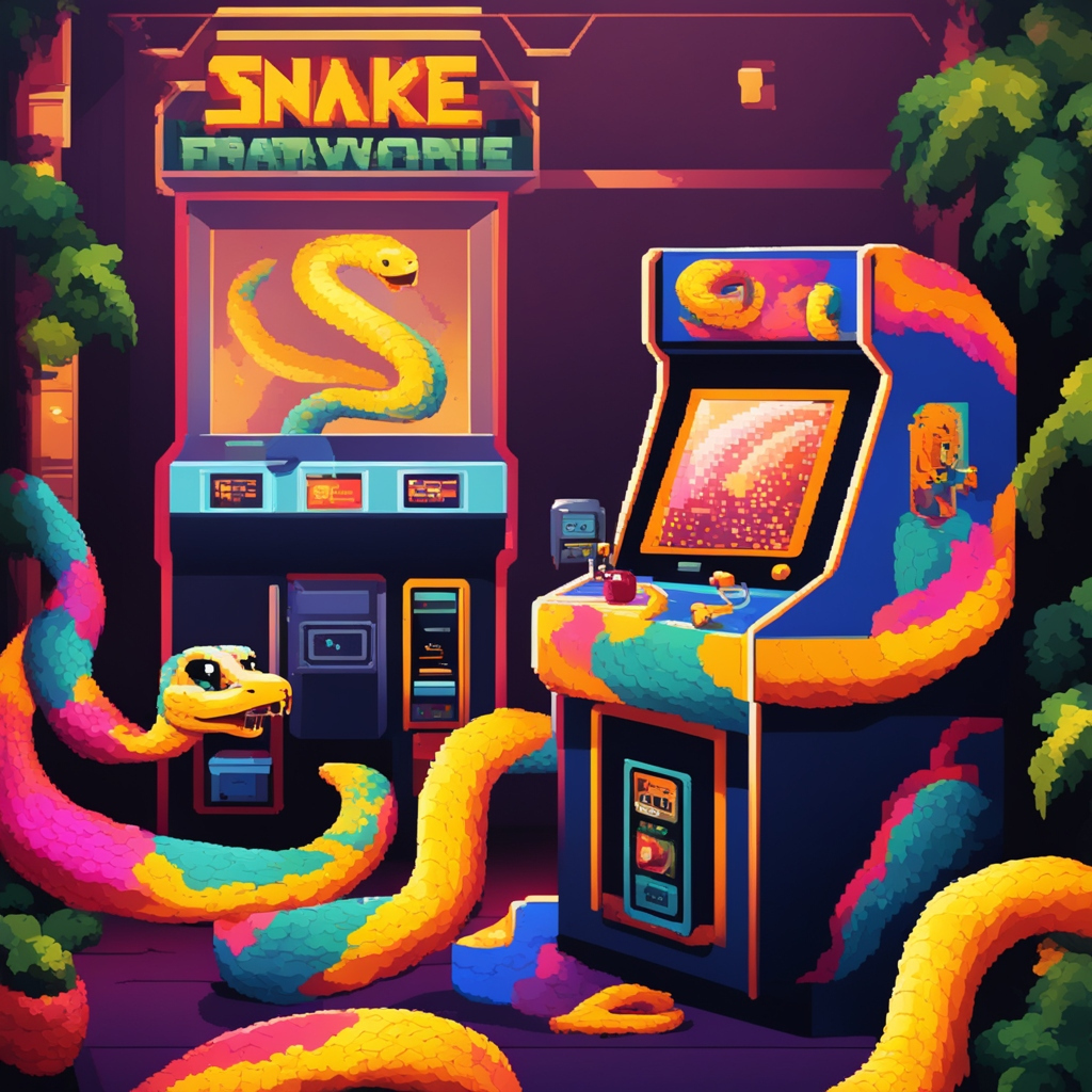 Picture of snake arcade game